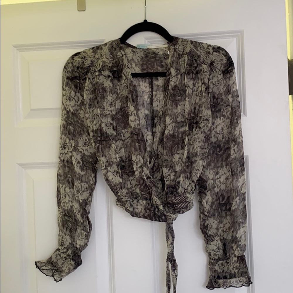 Kimchi Blue UO sheer wrap top